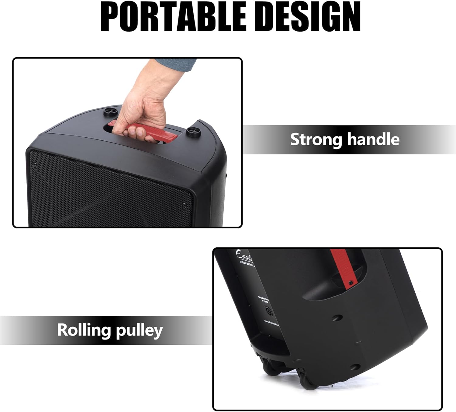 EXOTON S-1202 12inch 2000W Bluetooth PA System with Powered Mixer Set, Passive Speakers with 6 Channel Mixer/Stands/Mic/Effect Controller/ 48V Phantom Power,for Indoor&Outdoor