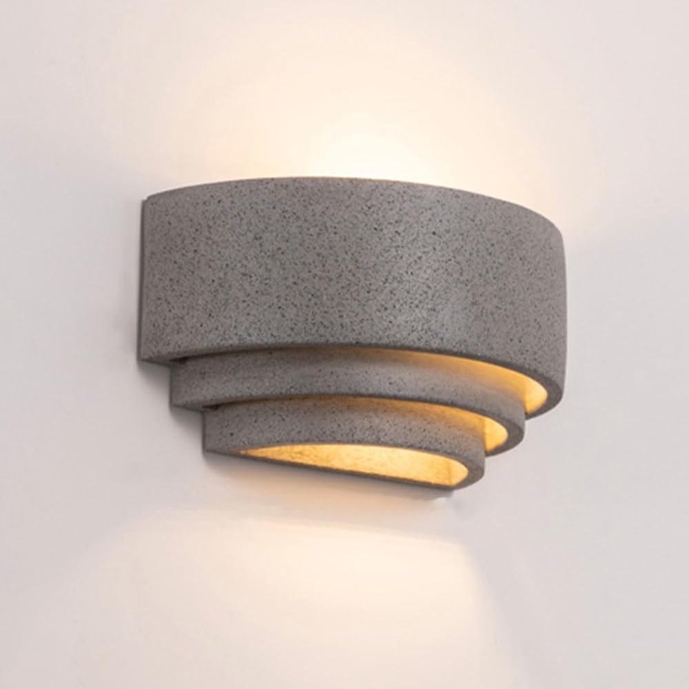 Concrete Exterior Wall Lantern Modern Porch Lamp 23W LED Facade Lighting Up Down Wall Sconces - Patio Garage Door Hallway IP67 Waterproof Outdoor Wall Light - 3000K