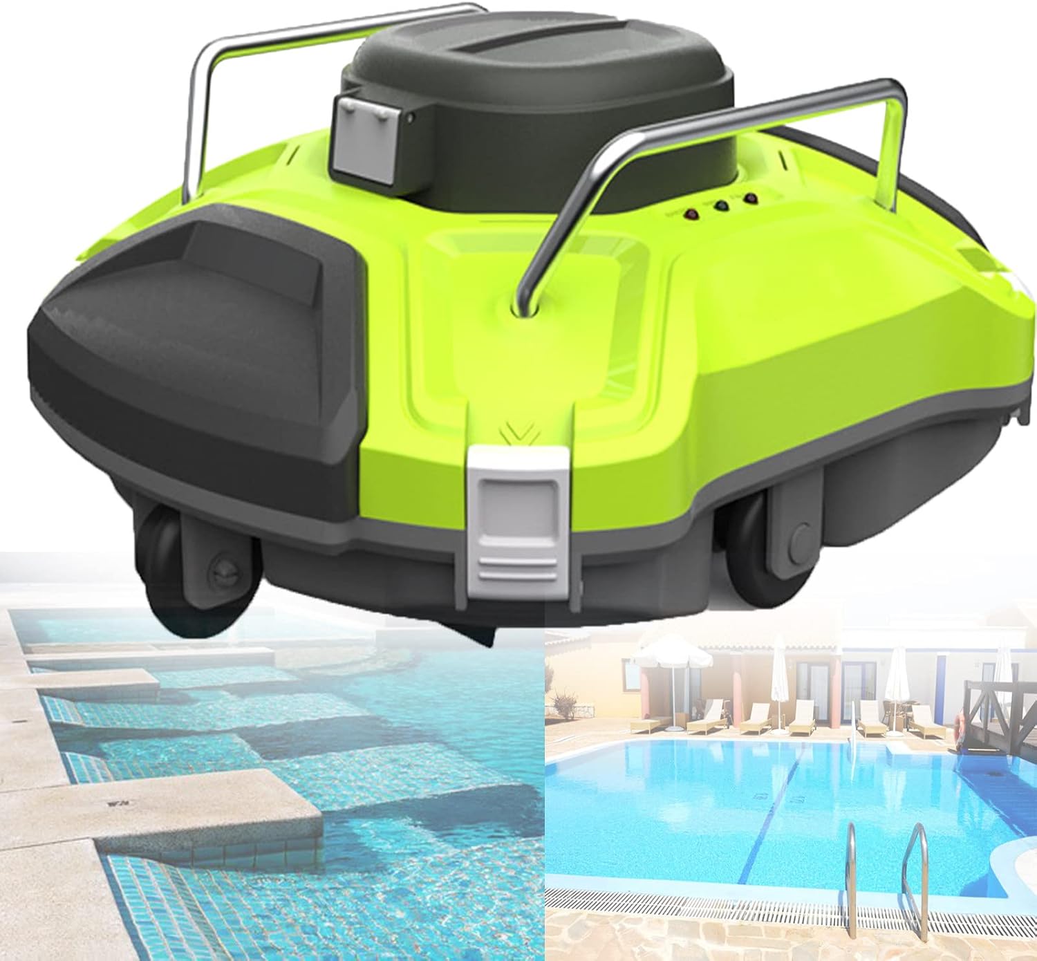 HNCXHX Automatic Cordless Pool Cleaner,Cordless Robotic Pool Cleaner,Cordless Automatic Pool Cleaner,Self-Parking Technology,for Above-Ground/In-Ground Flat Pools Up to Lasts 90 Mins