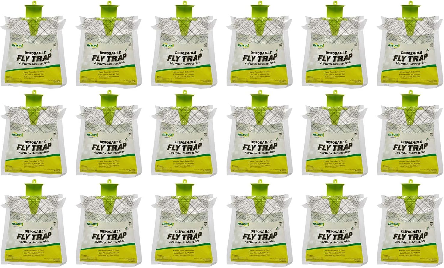 RESCUE! Outdoor Disposable Hanging Fly Trap - 18 Traps