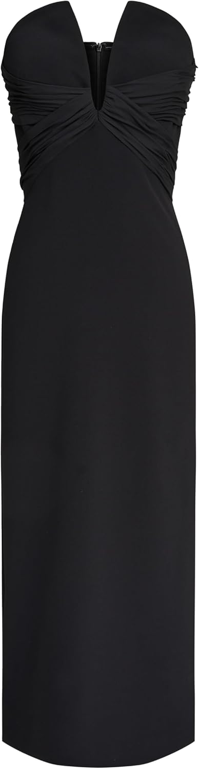 H Halston Womens Marguerite Crepe Midi Dress