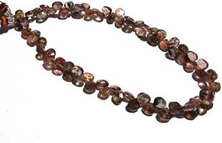 13 inch natural beads strand of 6.5-7.5mm faceted heart andalusite gemstone briolletes beads for DIY jewelry - necklace, bracelet, earring, ring.