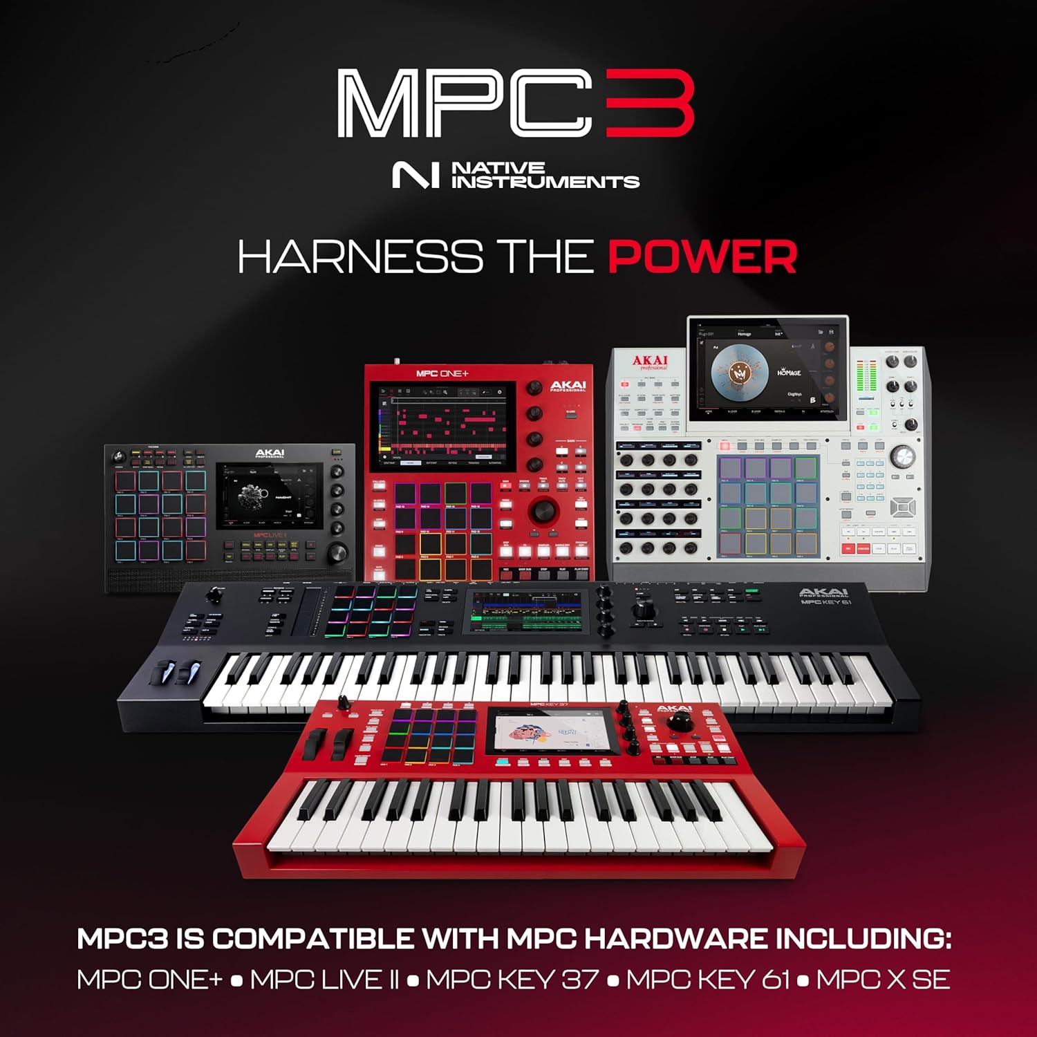Akai Professional MPC Key 61 - Standalone Music Production Synthesizer Keyboard with Touch Screen, 16 Drum Pads, 20+ Sound Engines, Semi Weighted Keys, and Native Instruments Integration