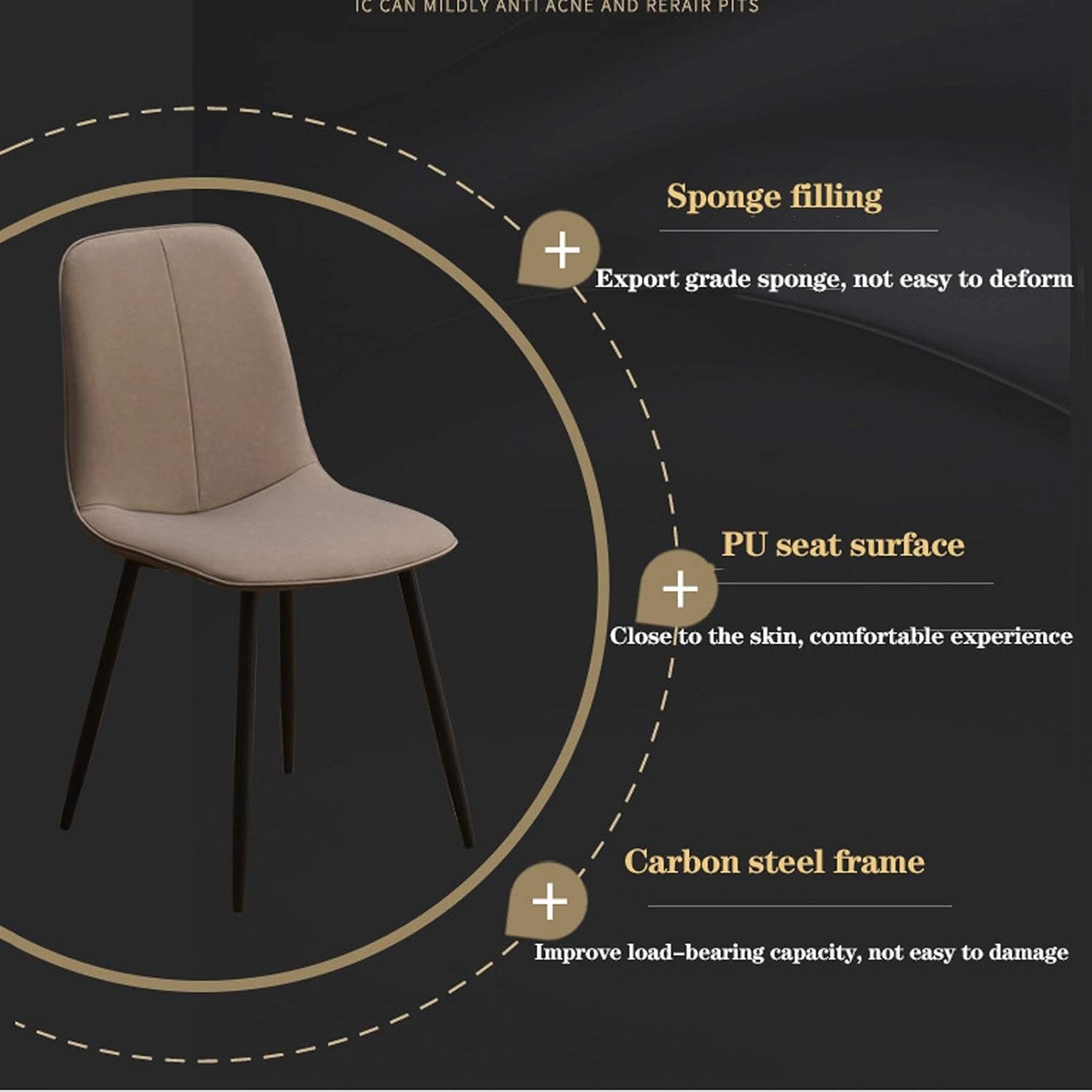 Modern Kitchen Dining Room Chairs Faux Matte Suede Leather Dining Chairs for Living Room Terrace Office Kitchen Lounging (Color : Beige)