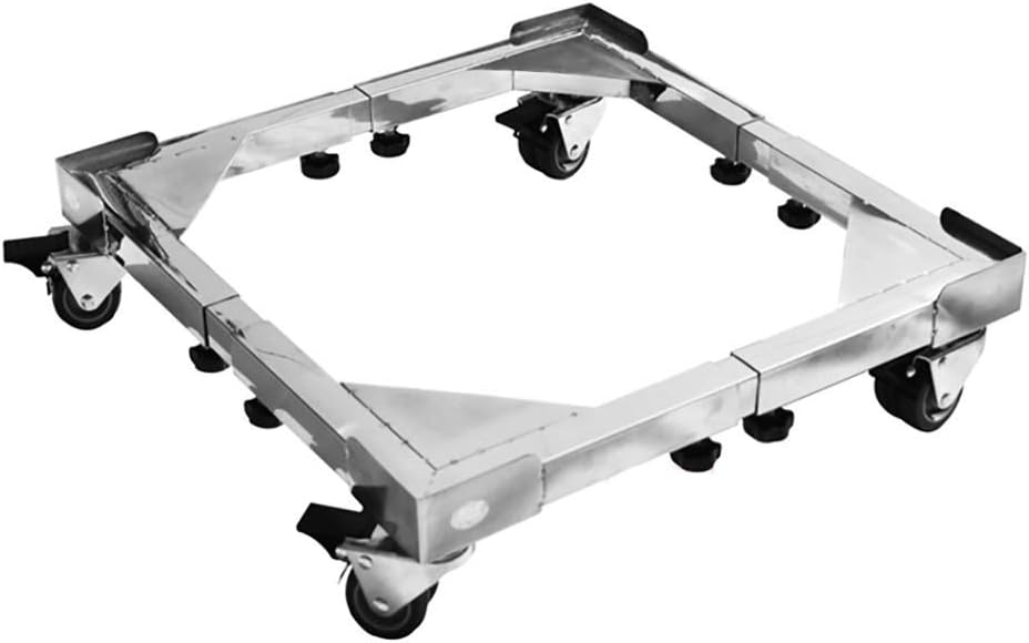 Base Stainless Steel Base with 4x2 Lockable Moving Wheel Drum Washing Machine Shelf Base Universal Pad High Rack Laundry Closet