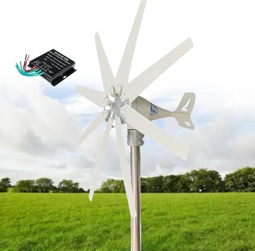 12000W Wind Turbine Generator Kit - High Efficiency Small Windmill for 12V/24V/48V Systems with MPPT Controller & 8 Blades for Home Renewable Energy Solutions