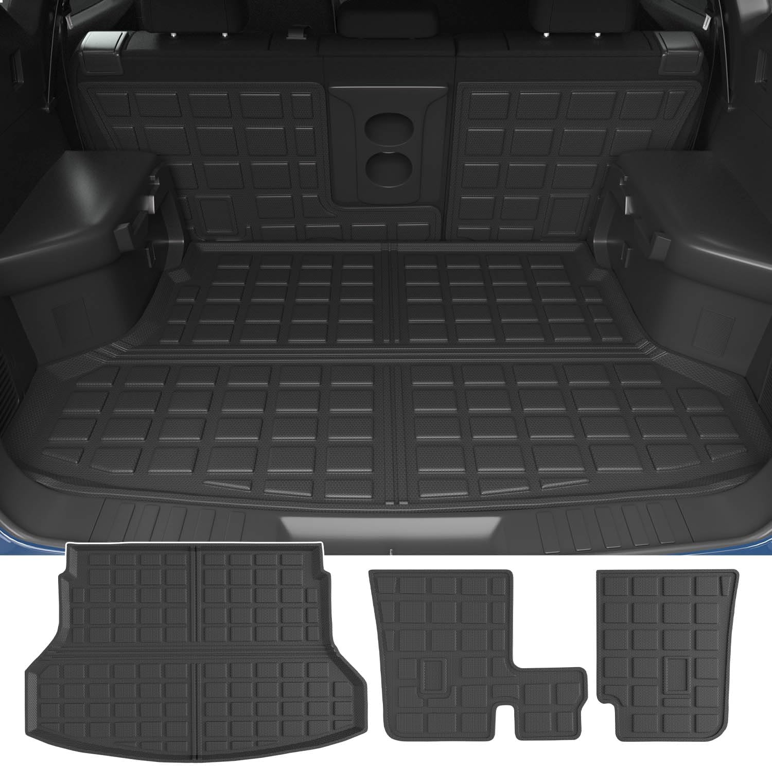 powoq Trunk Mat Compatible with 2014-2020 Nissan Rogue SV S SL Cargo Mat TPE Backrest Trunk Liner Cargo Liner Replacement for 2014-2020 Nissan Rogue Accessories