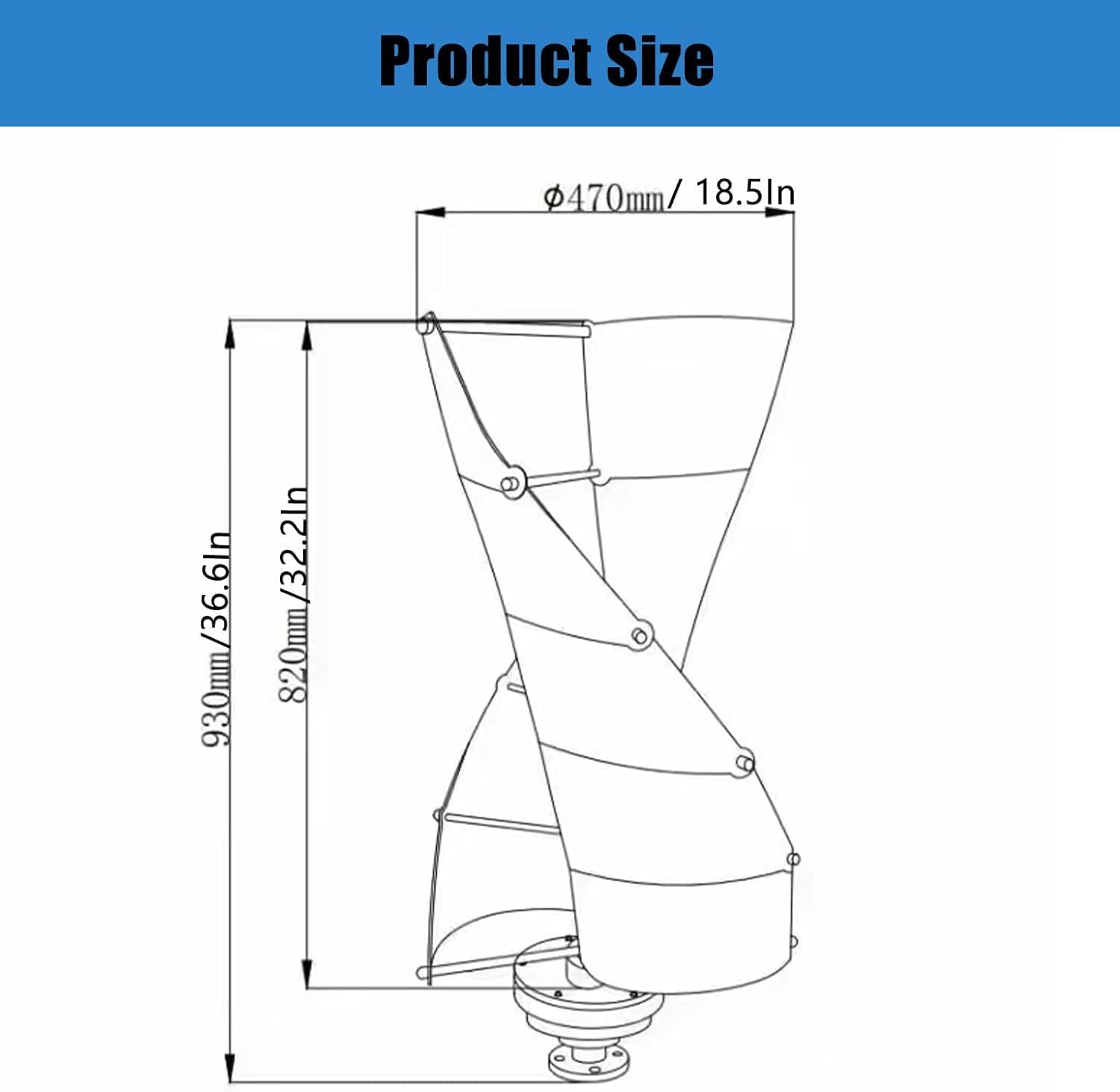 CHRISK 8000W Wind Turbine Generator, Windmill Generator Wind Turbine Businesses 10 Blade Wind Controller Turbine Generator Kit for Boats