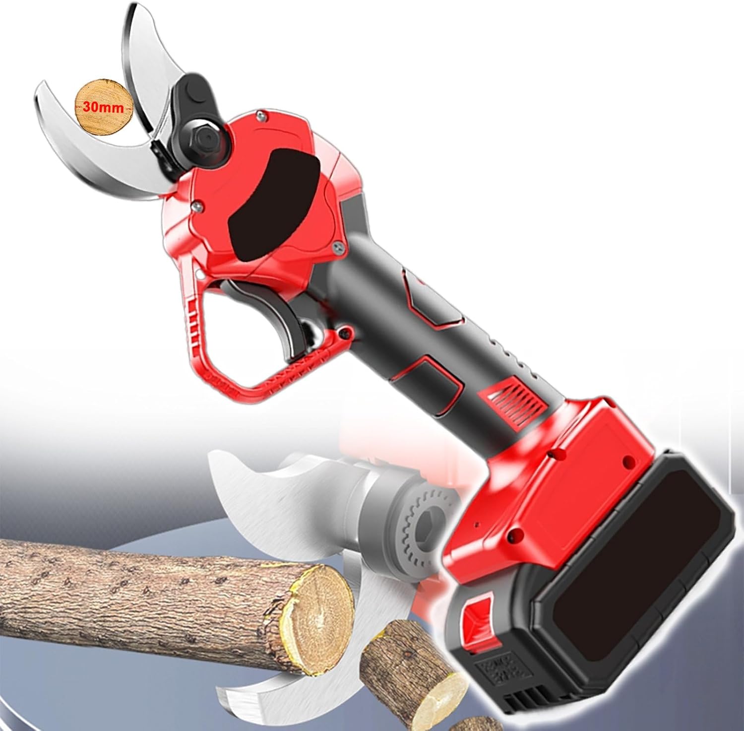 Pruning Shears, Tree Trimmer, 30mm/1.2in Handheld Tree Branch Cutter, Battery Powered Pruning Shears, Cordless Pruner, Electric Garden Shears,2 Battery