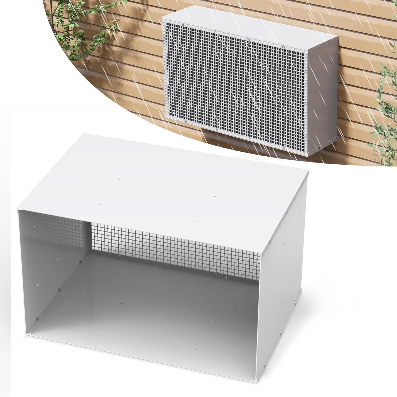 Flehomo Through The Wall Air Conditioner Sleeve, Universal Wall Sleeve Fits Most 26 Inch Through The Wall Air Conditioners, TTW AC Wall Sleeve with Ventilation Mesh Screen