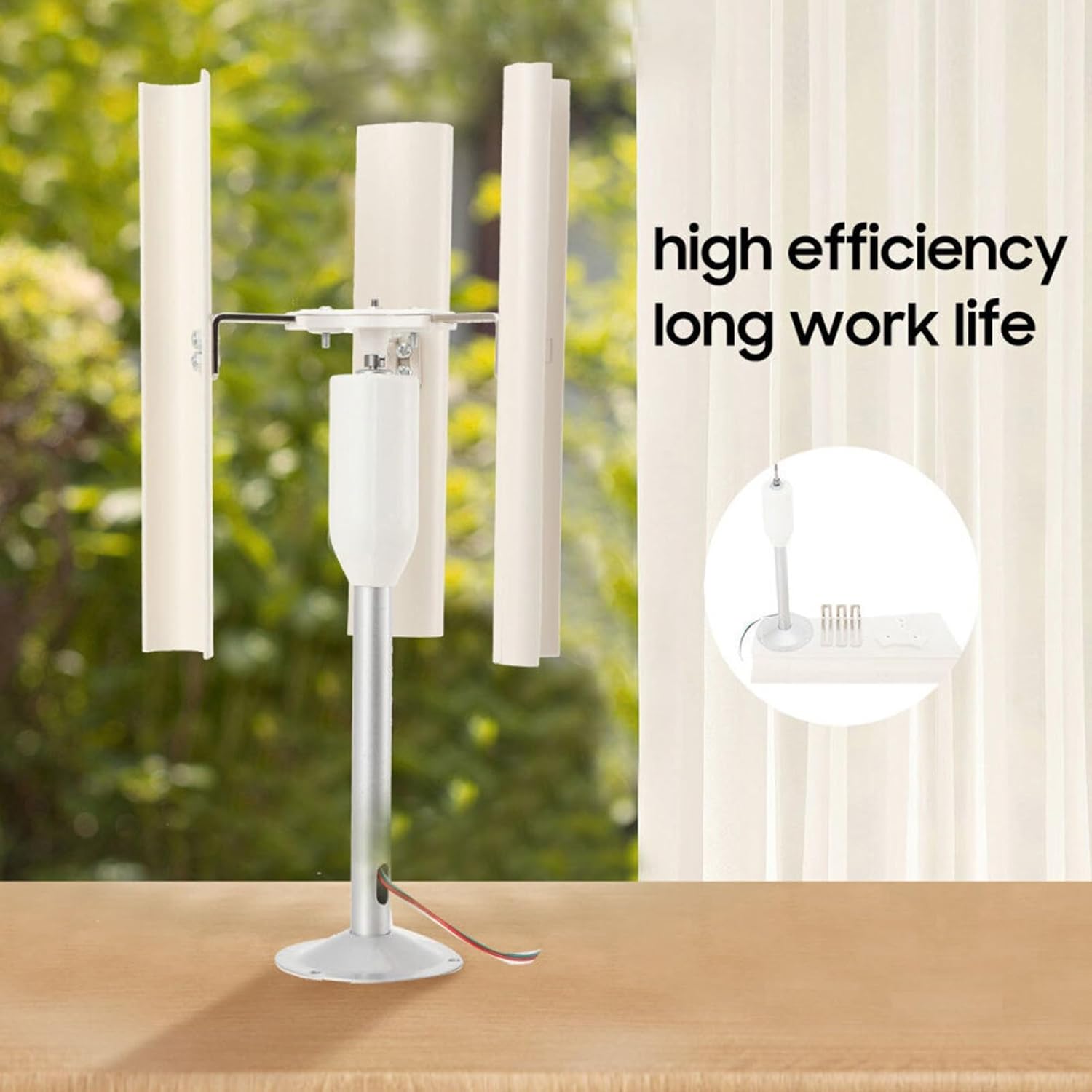 1-12V 20W 3-Phase Vertical Axis Wind Turbine Model DIY Permanent Magnet Generator