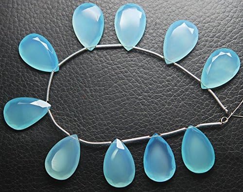 8 pcs,super finest,-aqua chalcedony faceted pear briolettes 20x13mm large size
