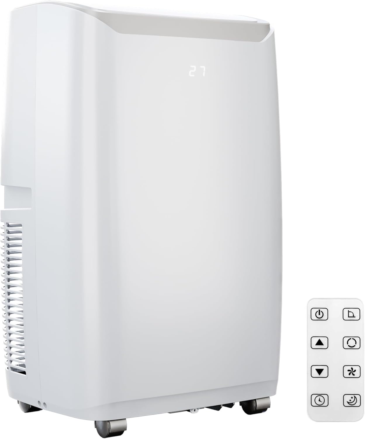Portable Air Conditioners, 14000 BTU for Rooms Up to 750 Sq.Ft. 3-In-1 Portable AC with Fast Cooling, Dehumidifying, Three-Speed Fan, Features a 24-Hour Timer, Remote Control, Quiet Operation, White