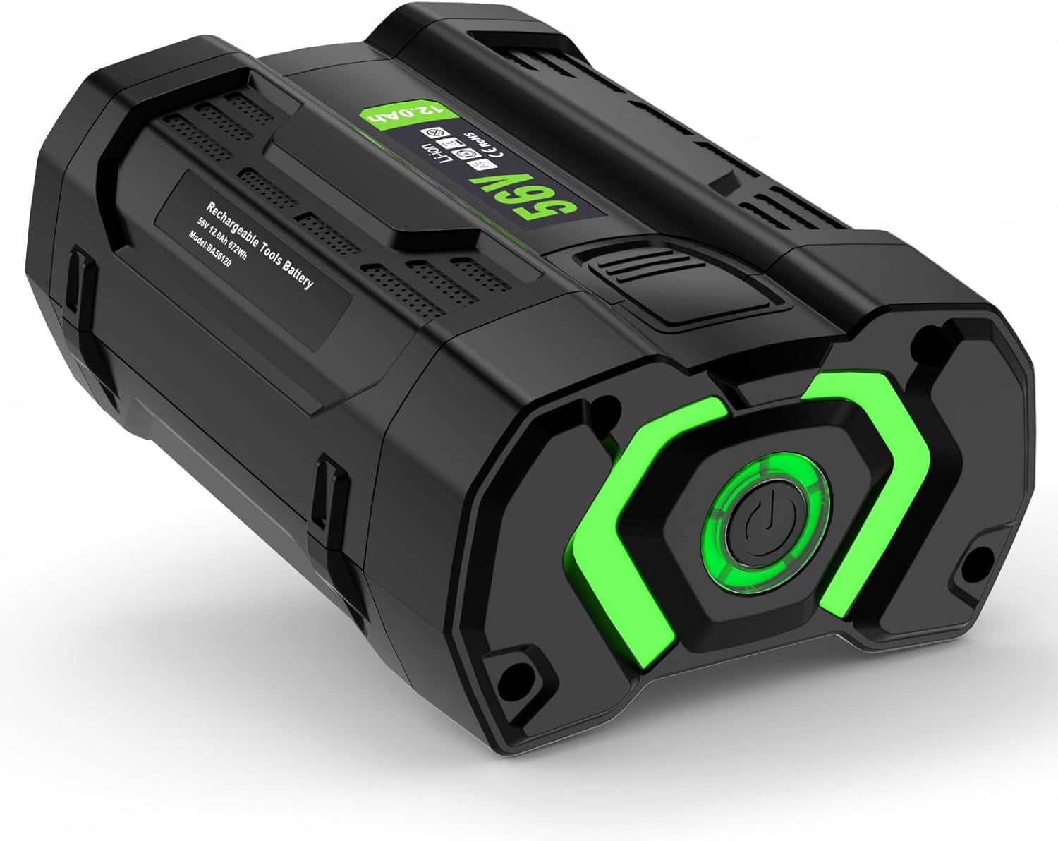 New 56-Volt 12.0 Ah Battery Replacement for EGO BA6720T 56 Volt 12.0 Ah Lithium Battery for Equipment,with Upgraded Fuel Gauge,Compatible with All Power 56V EGO Power+ Tools