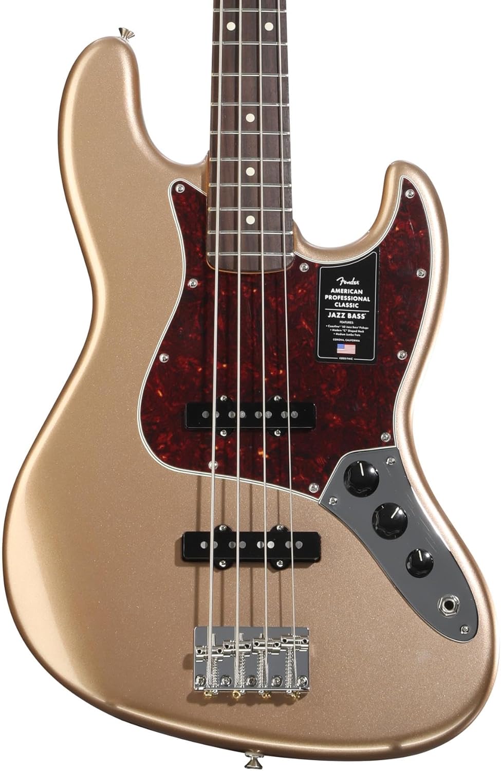 Fender American Professional Classic Jazz Bass - Faded Firemist Gold, Rosewood Fingerboard