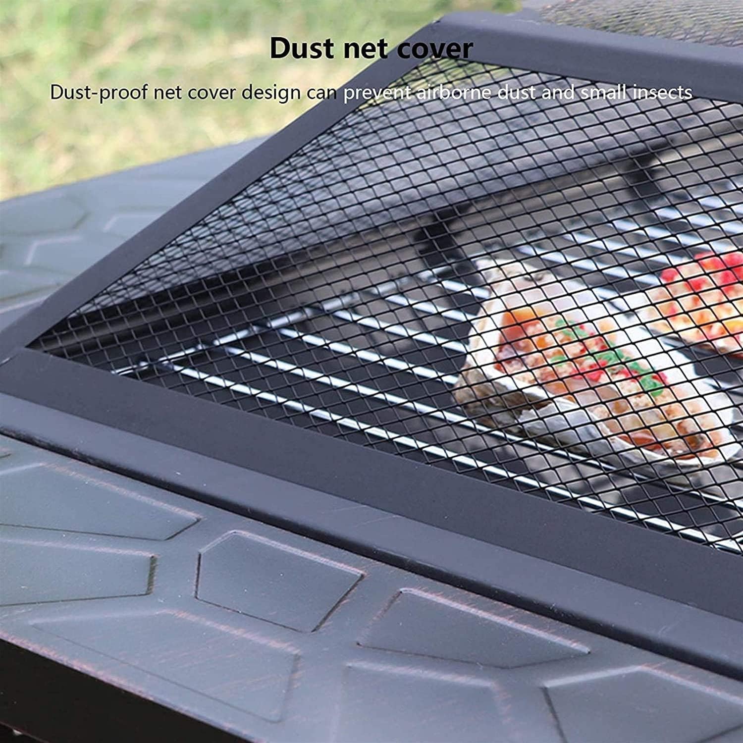 BBQ Grill Outdoor Fire Pits Outdoor Wood Burning Outdoor Fire Pits, Metal Barbecue Grill, Courtyard Rectangular Square Table Stove, Terrace Garden Stove, Used for Picnic Picnic with Cover BBQ Cooking