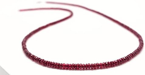 blood red ruby necklace genuine gemstone necklace best exclusive, birthday,present, bride, engagement gift 3 mm 44cm