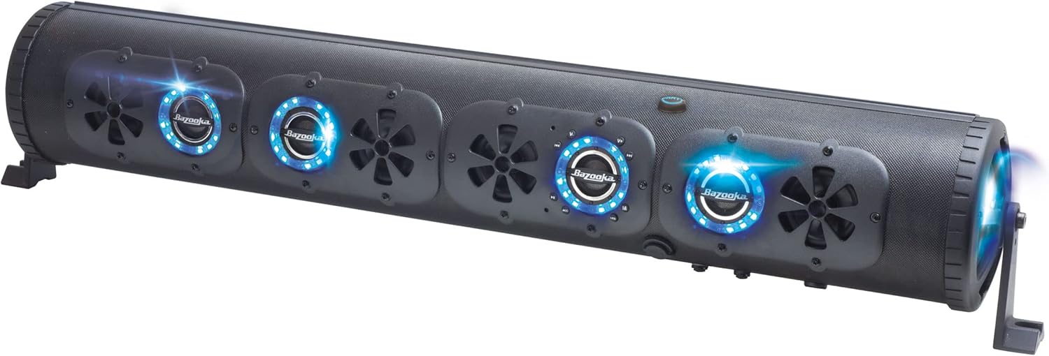 Bazooka 36-Inch G3 Bluetooth Party Bar | 450W Power Amplifier | LED Lights | Party Button Music Sharing |10 Marine Grade Speakers | Off Road, Golf Cart, Marine, and Outdoor Speaker System | BPB36-G3