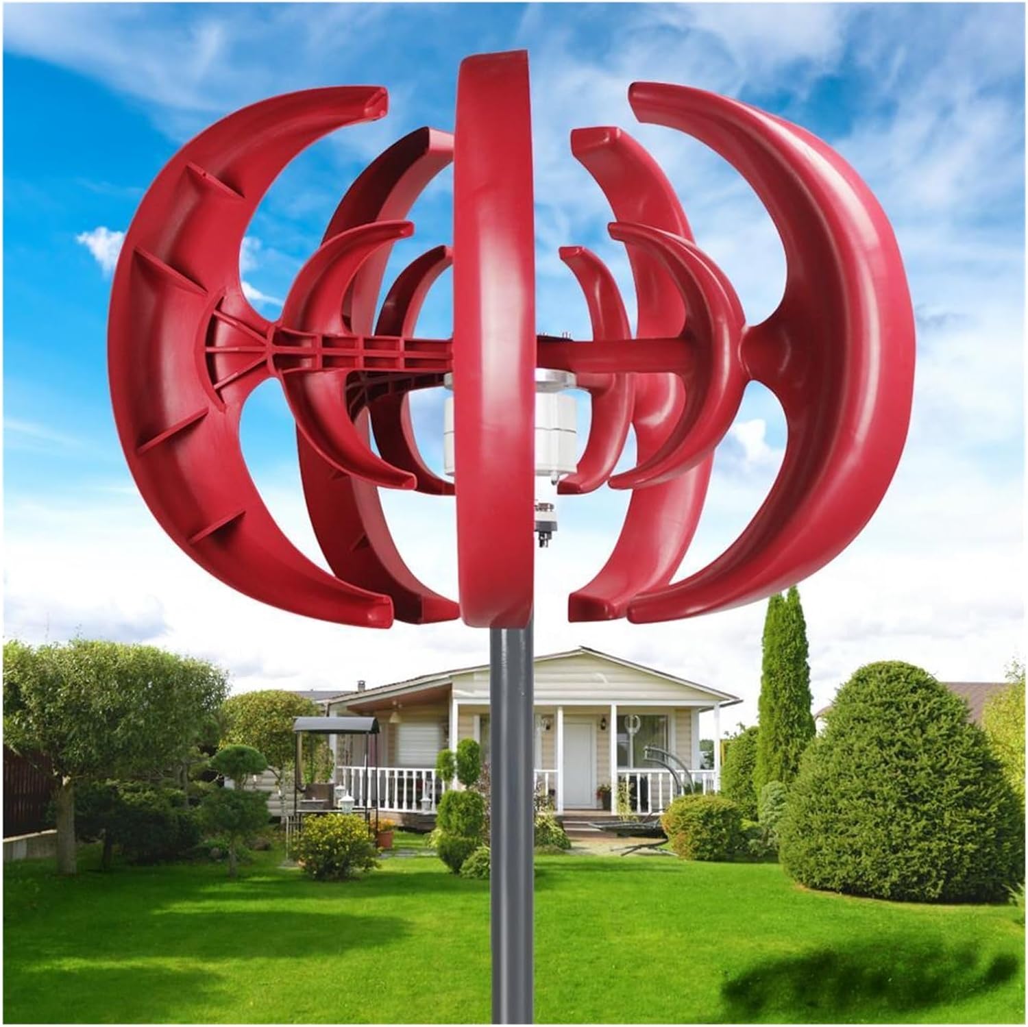 Wind Generator, 100W Wind Turbines Generator, 5 Blades DC12V Vertical Axis Kit for Home Hybrids Streetlight Use,for Home, Farm, RVs, Boats