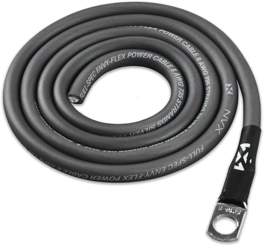 NVX True 8 Gauge AWG 100% OFC Complete Amplifier Wiring Kit with 2-Channel RCA Cable - XKIT82