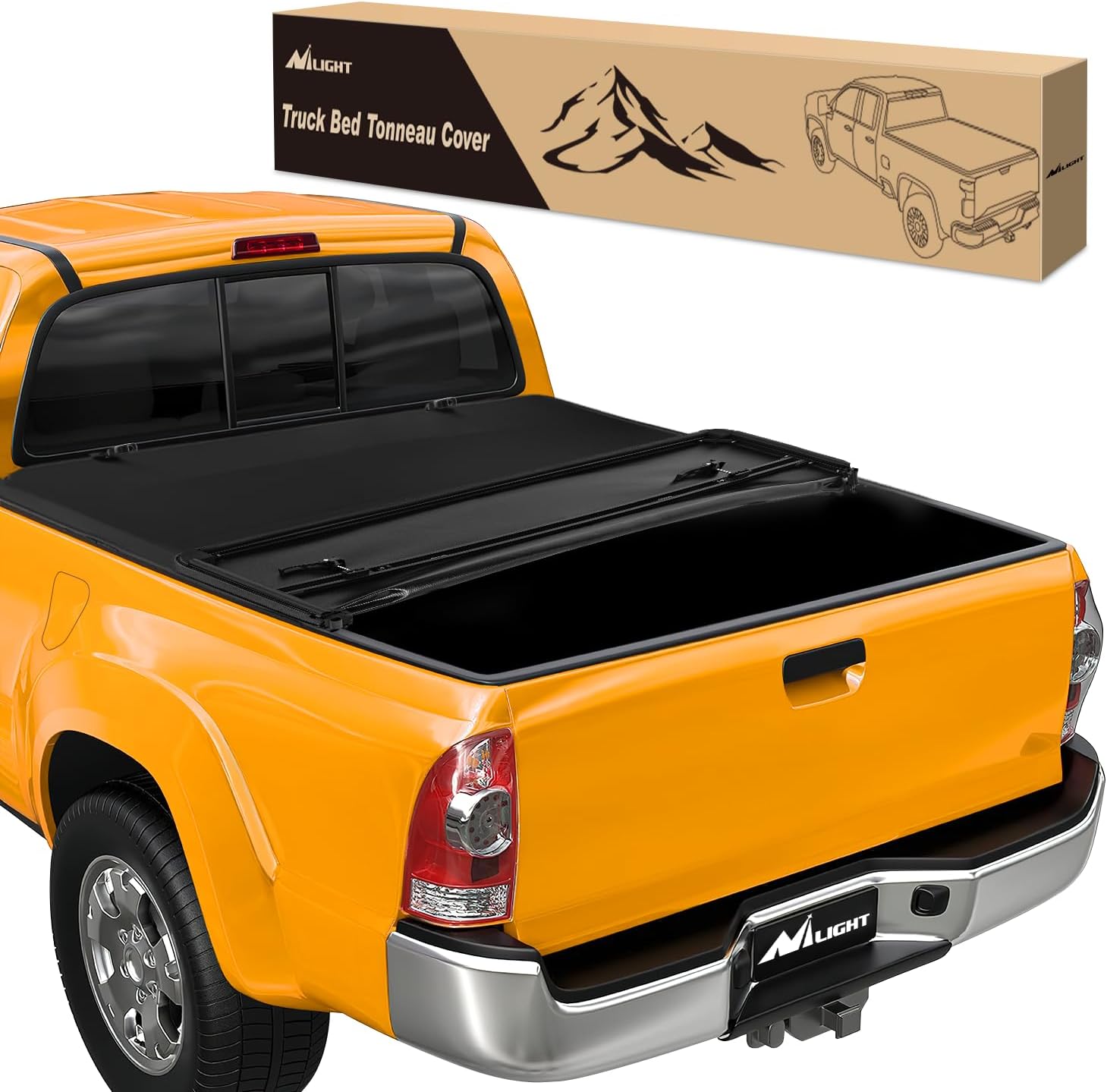 Nilight Soft Tri-fold Truck Bed Tonneau Cover Compatible with Toyota Tundra 2014 2015 2016 2017 2018 2019 2020 2021-5.5ft