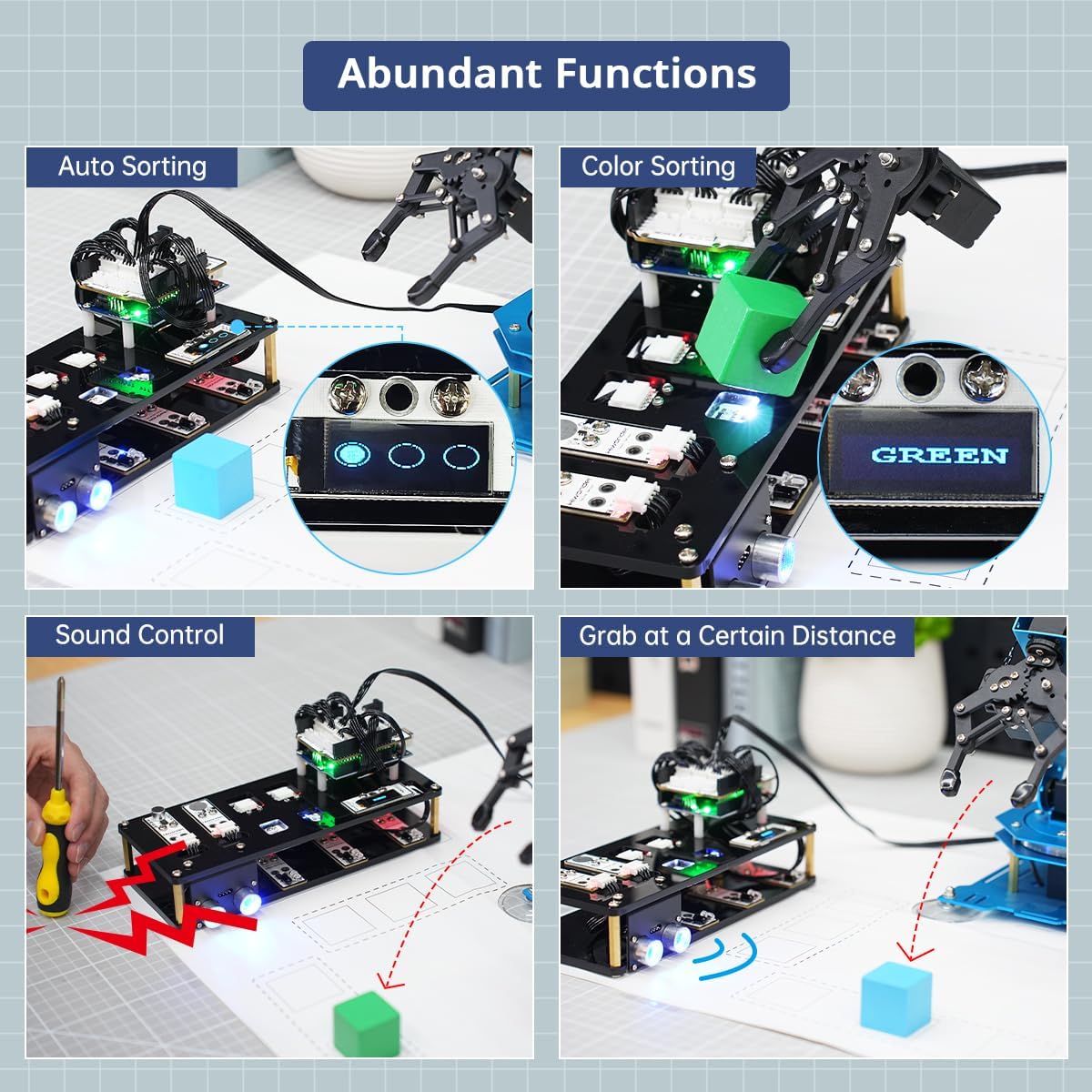 Robotic Arm 6DOF Robot Arm Kit with Secondary Development Compatible with Arduino, DIY Programming Kit STEAM Robot with Sensor and Arduino Open Source Code & Tutorial
