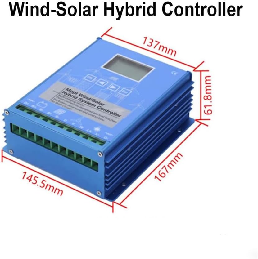 Portable Wind Solar Hybrid Charge Controller 15000W Automatic 12V 24V 48V Hybrid Wind/Solar Controller with Dump Load for Home, Boat, Street Light