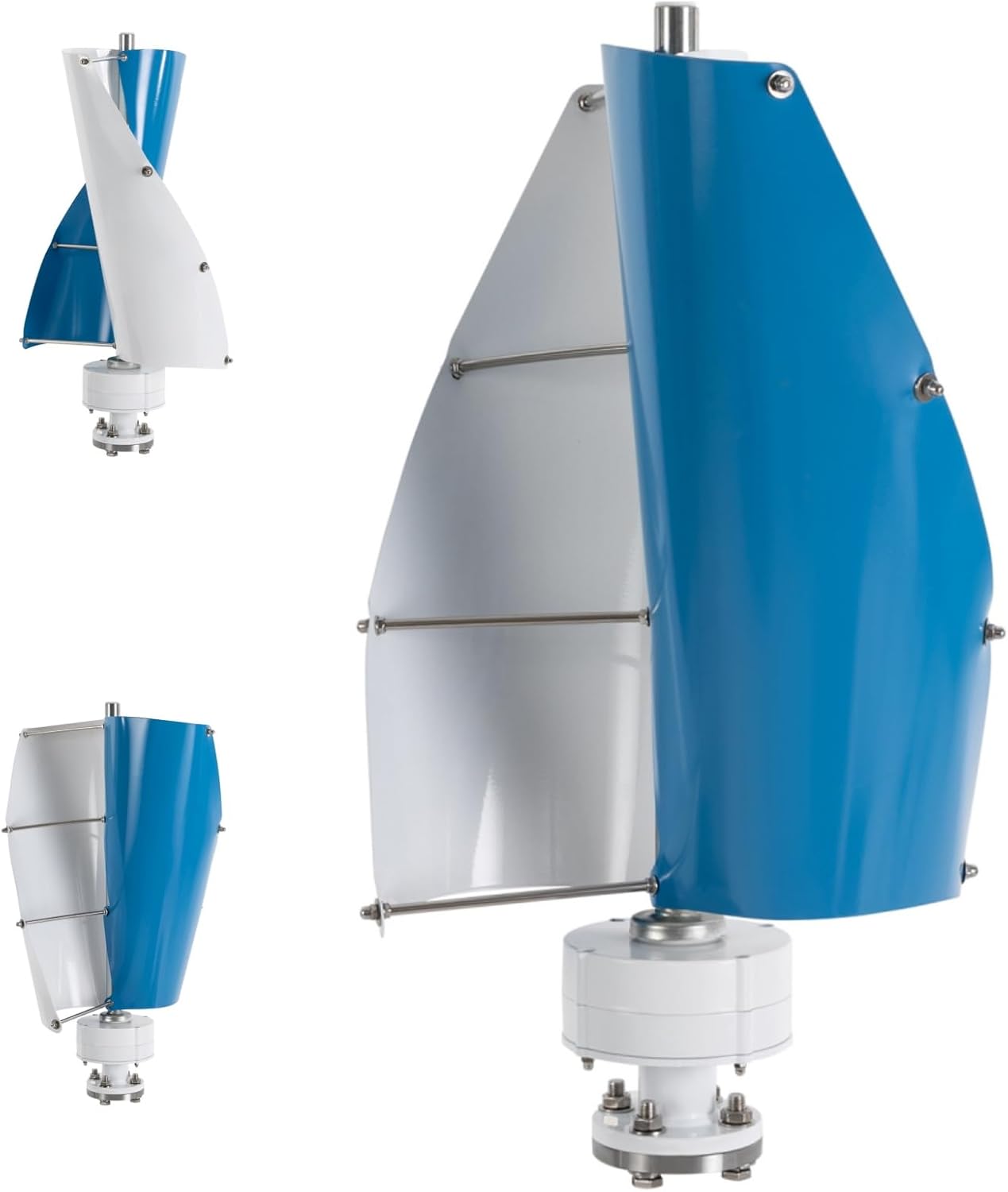 Wind Turbine Wind Turbine Generator Kit Vertical Axis Wind Turbine Generator with Controller and 2 Blades Automatic Wind Direction Adjustment for Home, Yacht, Gazebo 500W 12V