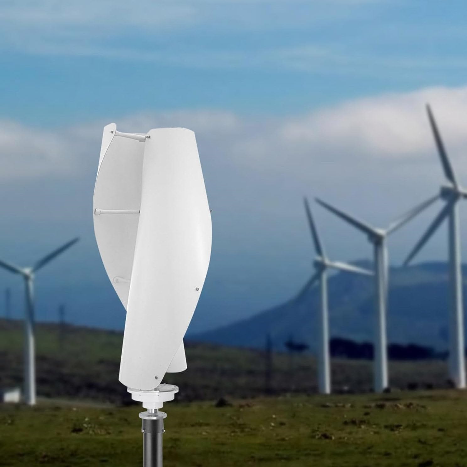 400W Helix Maglev Vertical Wind Turbine Generator Kit - 12V/24V, 2 Blades Spiral Design, Efficient Renewable Energy Solution with Controller for Home & Off-Grid Use