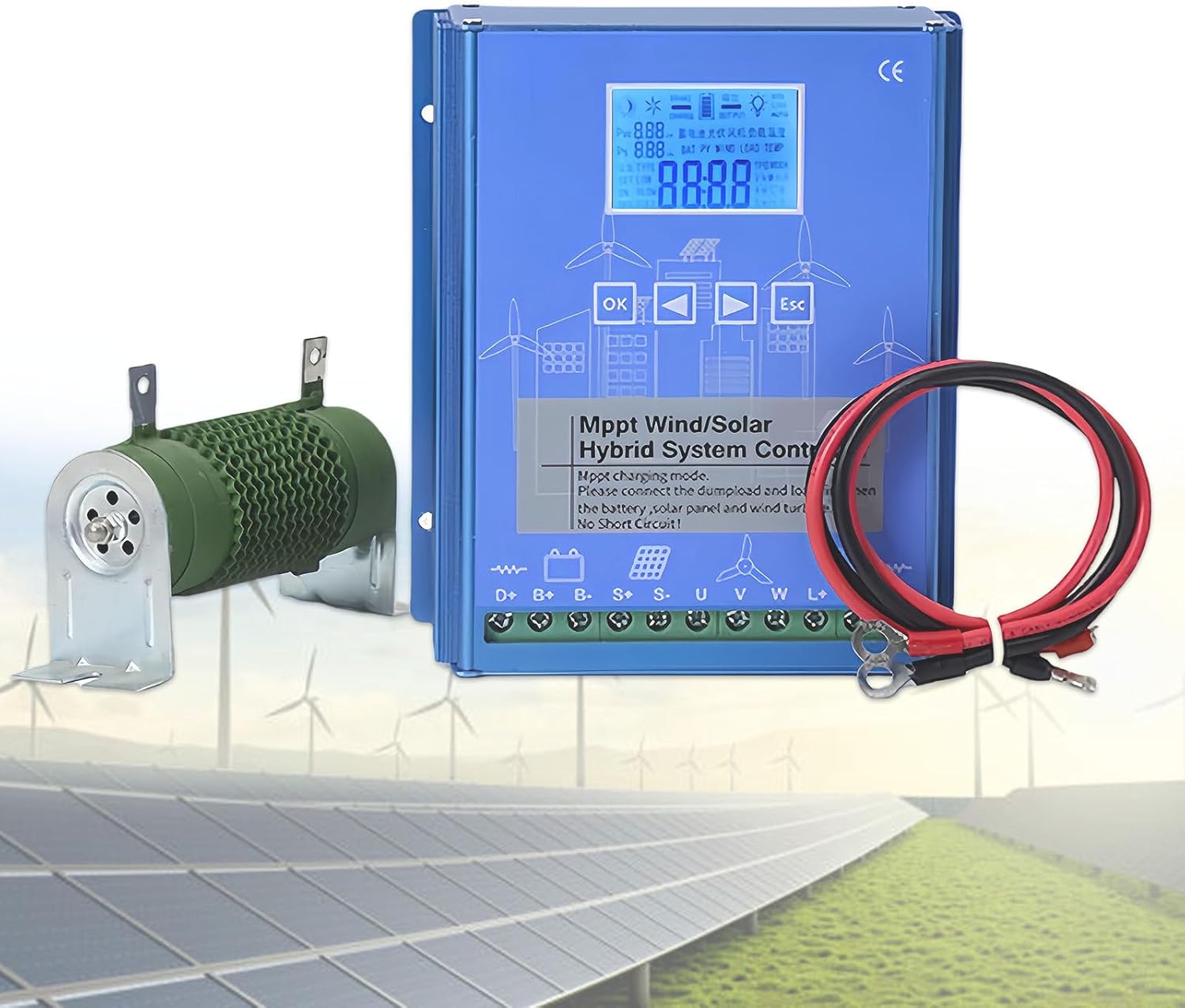 Wind and Solar Hybrid Charge Controller, Wind and Solar Charge Controller, Automatic 12v/24v/48v Battery Off Grid Controller Boost Mppt Wind Turbine, Hybrid Charge Controller. 12V-13000W