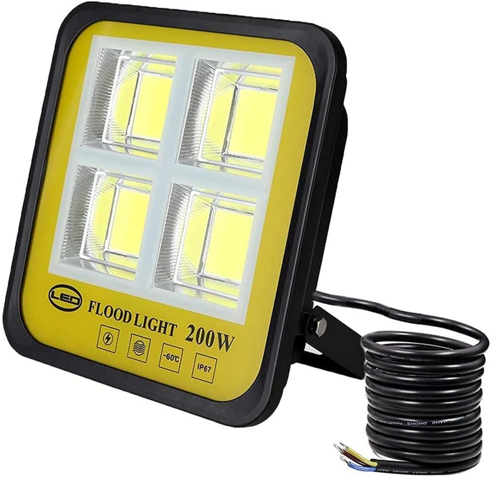 Rechargeable LED Work Light Portable Work FloodLight with Solar Panel and Remote Control,2 Modes,Waterproof Outdoor Spot Light for Camping,Fishing,Garage (200w)