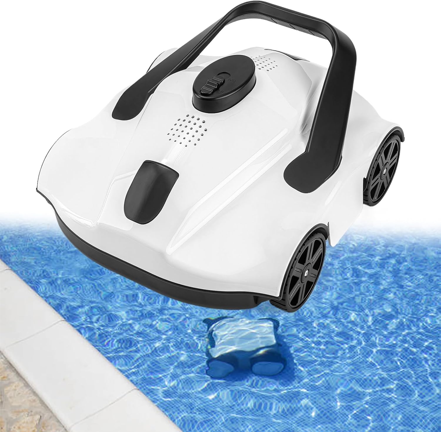 Robotic Pool Cleaner, Cordless Pool Vacuum Robot with 130 Mins Runtime, Fast Charging, Powerful Suction, Self-Parking, for Above Ground Pools up to 860 Sq.ft