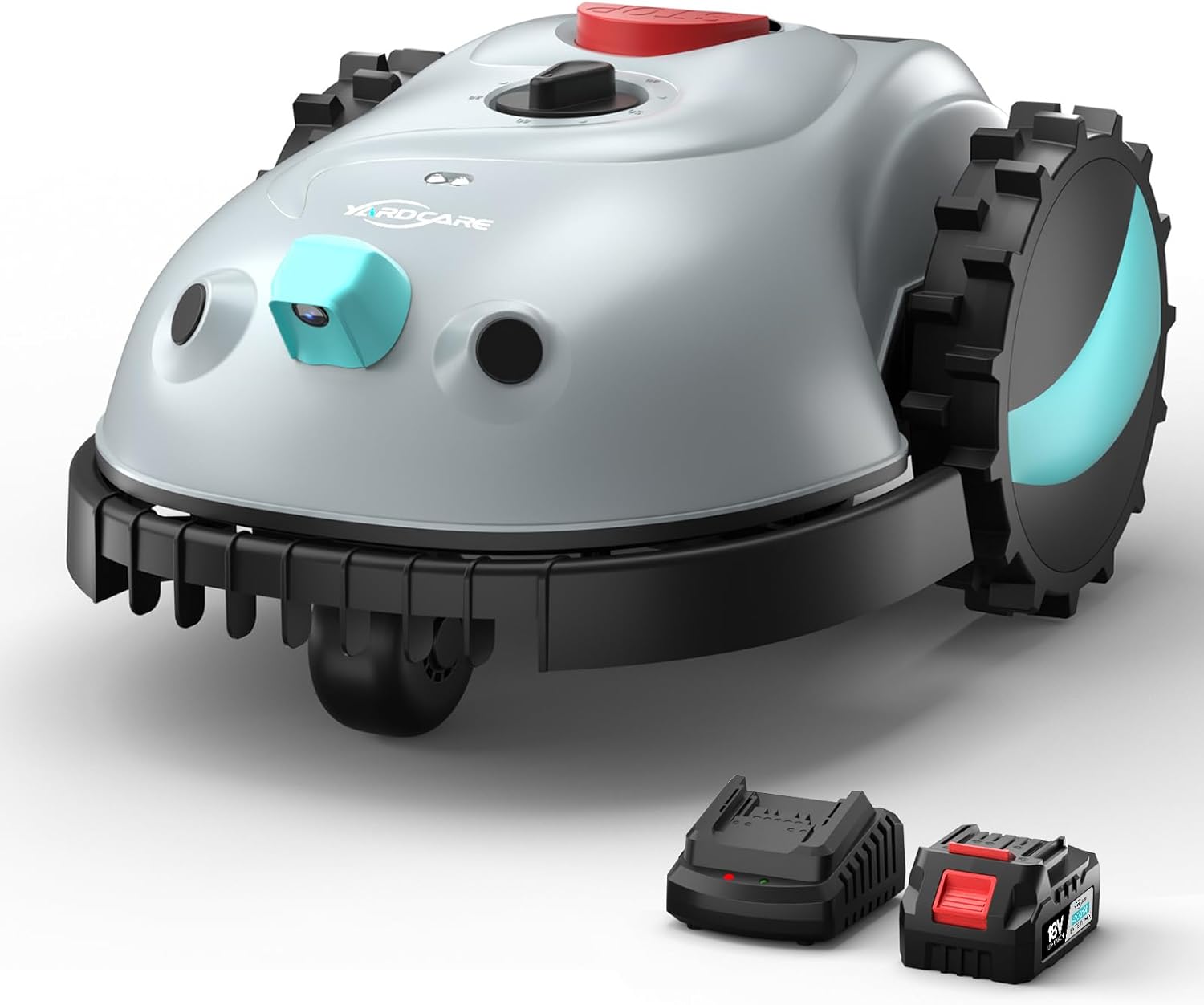 V100 Robotic Lawn Mower – Visual Navigation & Smart Obstacle Avoidance, Adjustable Cutting Height 0.8–2.4 in, Low-Noise Auto Mowing for Small Lawns up to 1,600 sq ft