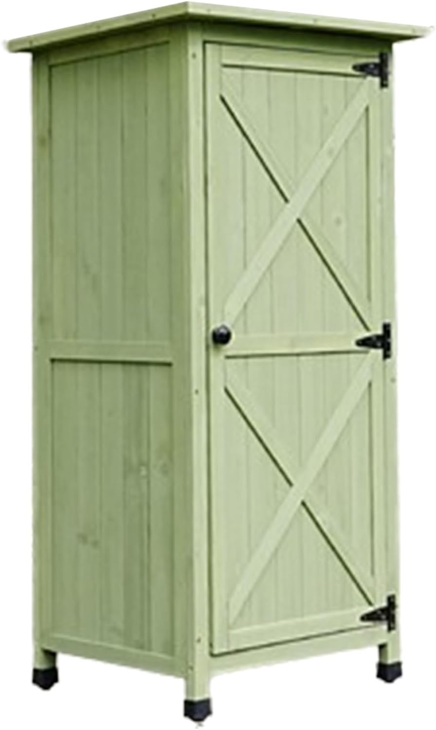 Outdoor Wooden Storage Shed,Outdoor Storage Cabinet with Metal Plated Tabletop House Flat Roof Tool Room for Backyard Garden,Patio (One Color Green)