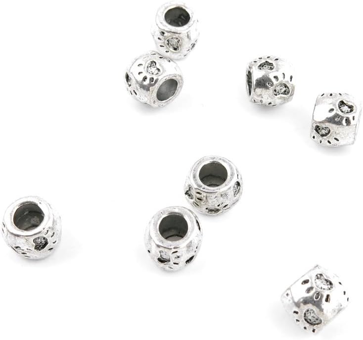 450 Pieces Antique Silver Tone Jewelry Making Charms Findings Fashion Wholesale Supplies Pendant Lots Bulk Supply 445990 Paw Prints Loose Beads