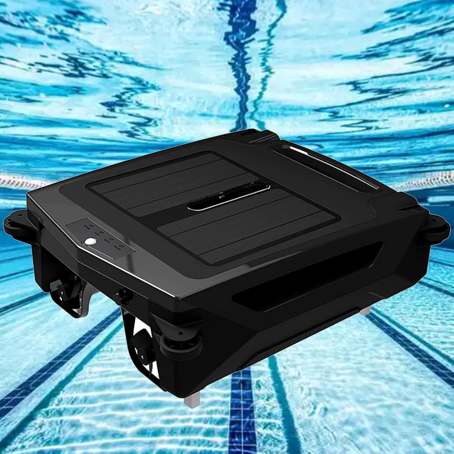 Pool Robot, Solar Powered Automatic Robotic Pool Skimmer with Dual Charging & and Escape Function,Automatic Robotic Pool Cleaner for All Swimming Pool