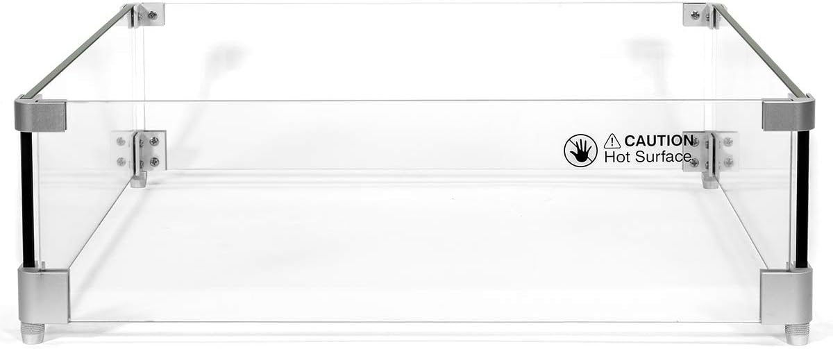 Barton Fire Pit Wind Guard Fire Pit Tempered Glass (18.5