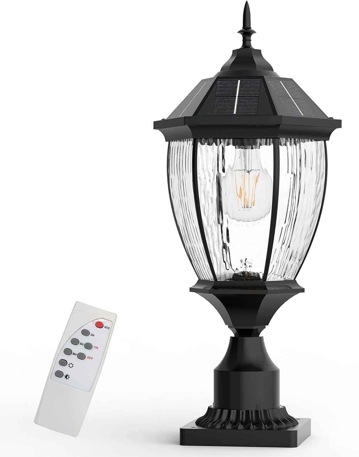 Solar Lamp Post Lights Outdoor Waterproof with Pier Mount Base, 20