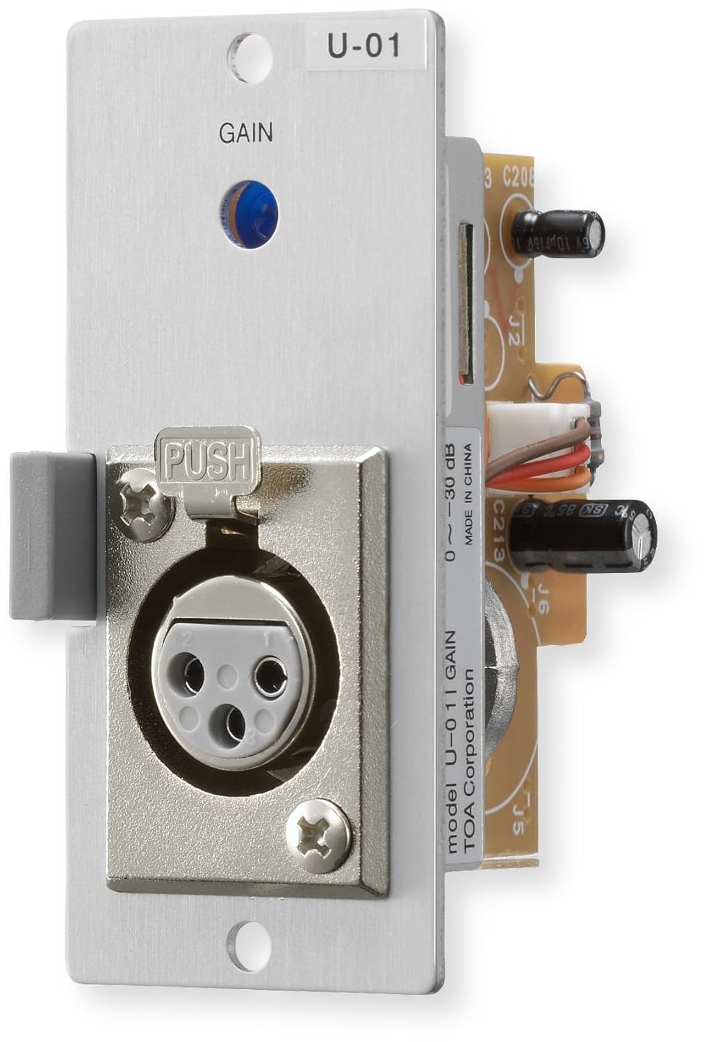 TOA Electronics U-01F Line Input Module, Unbalanced Audio Input, Female XLR Connector, 220k Ohm Input Impedance, Commercial Sound System Module, Rack Mount Audio Accessory