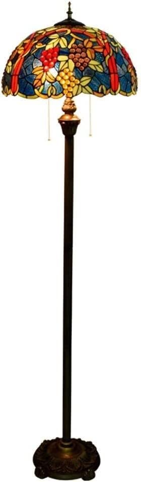 Tiffany-Style Floor Lamp Standlamp 17-Inch Tiffany-Style European High-Grade Dark Grapes Glass Floor Lamp Pure Vertical Readlamp for Study Bedroom Room Decoration