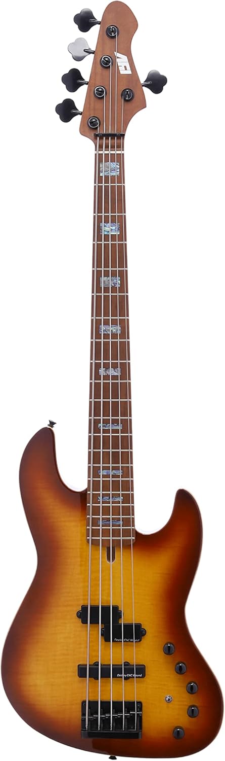 IYV-IPJB-500A Solid Body with Flame Maple Electric Jazz Bass, Natural