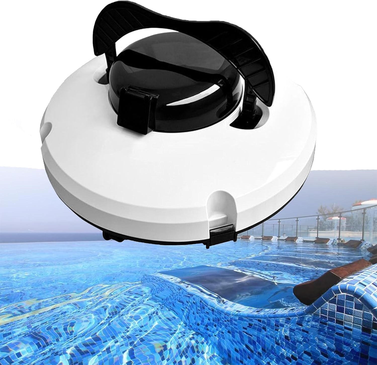 Cordless Robotic Pool Cleaner IPX8 Waterproof Dual-Motor Strong Suction Self-Parking 120Mins Runtime Automatic Vacuum