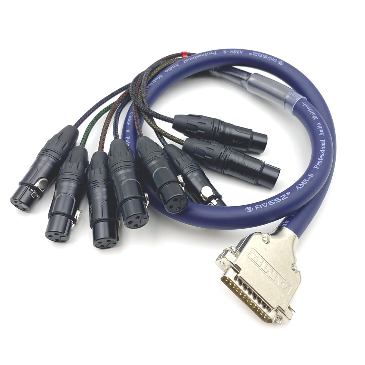 6.56ft DB25 Male to XLR Female Snake Cable, DB25 Male to 8 Channel XLR 3Pin Female Balanced Snake Cable D-Sub Highly Shield Analog Audio PVC SnakeCable Patch Bay Interface Modular Wire 2Meter