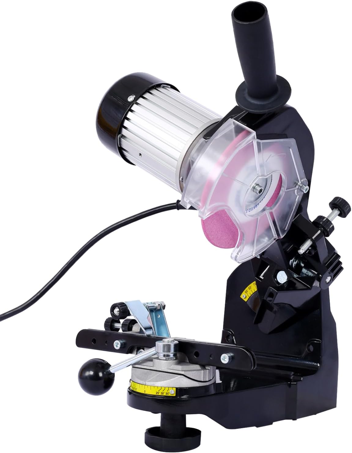 Chainsaw Sharpener Professional Multi-Angle Adjustable Chain Grinder Steel Black Time-Saving Professional Tool Workshop Garage Use Durable