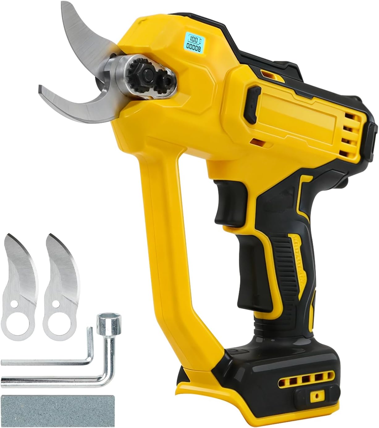 Cordless Electric Pruning Shears Compatible with De-W-alt 20V MAX Batteries (Tool Only), 2 Inch 600W Brushless Motor, SK5 Blades, LCD Display, Auto Sleep Mode,Replacement Blades Included