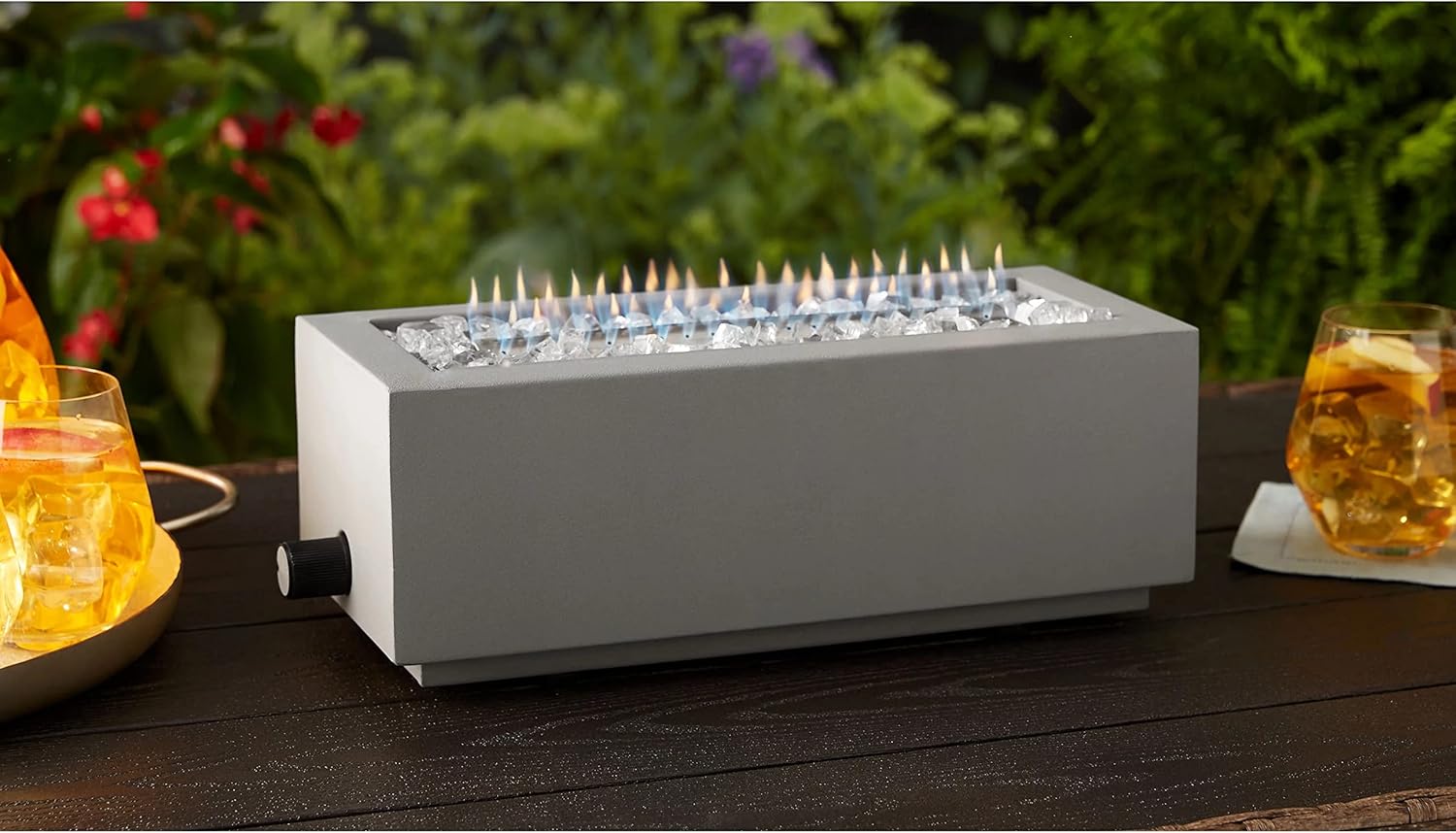 Better Home & Gardens 14-inch Rectangle Tabletop Gas Burning Fire Pit