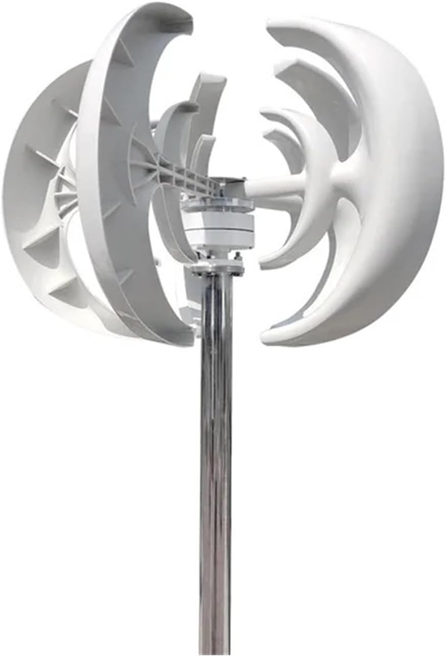 3000W Wind Turbines Generator 24V 48V Vertical Wind Turbine Small Wind Turbine Home Use Low Noise High Efficiency Low Starting Speed for Home(Red,with Controller_48V)