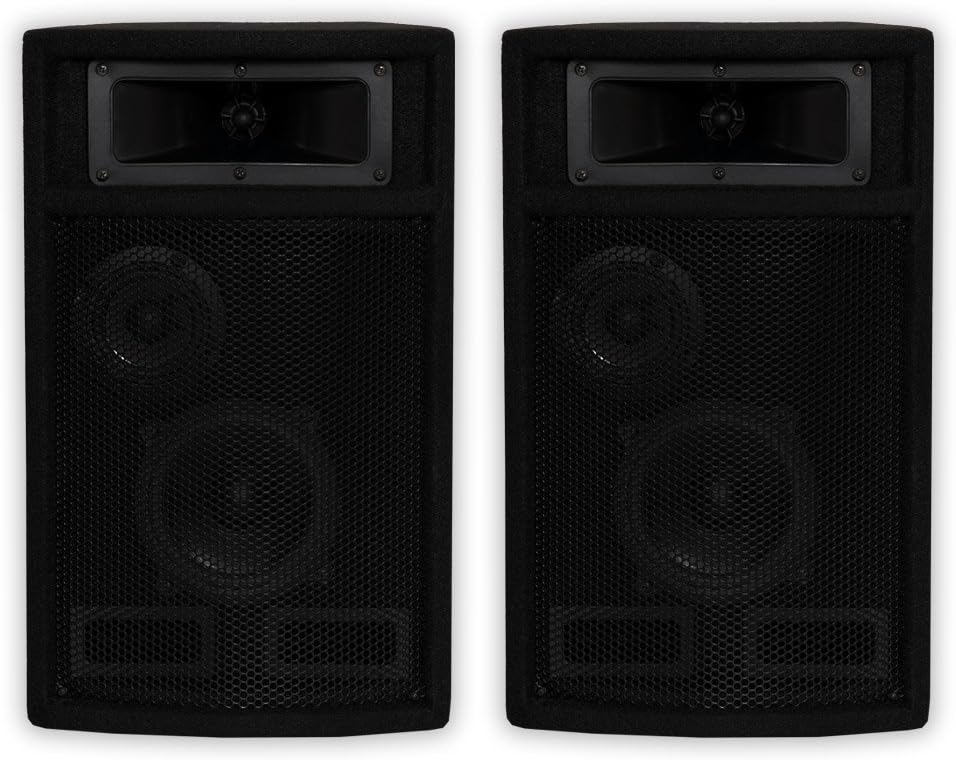 Acoustic Audio by Goldwood PA-500X Passive 800W 3-Way Pair DJ PA Karaoke Studio Speakers
