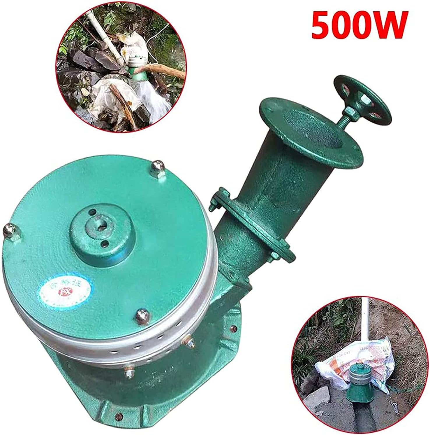 Wind Turbine Kits, 500W Micro Hydraulic Turbine Generator Water Electromagnet Full Copper Core High Performance Household