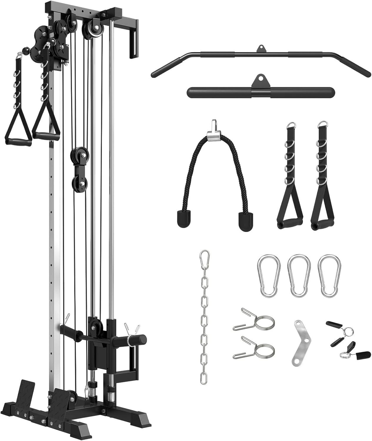 Mikolo Wall Mount Cable Station, Cable Crossover Machine with Dual Pulley System and 18 Adjustable Positions for Home Gym Fitness Equipment